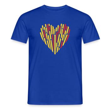 Belgian fries heart - Men's T-Shirt - majorelle blue - Front - AI Model Male 178 light (178cm)