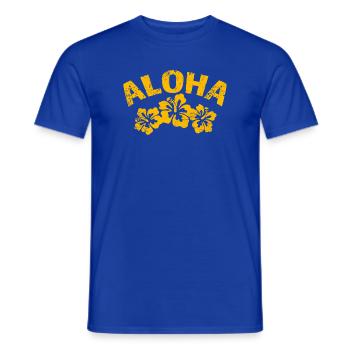 Aloha Hibiskus Tropen-Print - Männer T-Shirt - Dunkelblau - Vorne - AI Model Male 178 light (178cm)