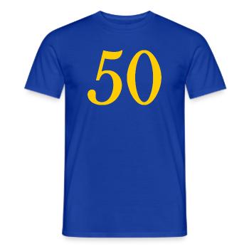 50. 50 JAHRE. 50-JÄHRIGES JUBILÄUM. 50-JÄHRIGES JUBILÄUM. - Männer T-Shirt - Dunkelblau - Vorne - AI Model Male 178 light (178cm)