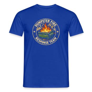 Garbage can fire response team Lustiger Müllgarbinnbra - Men's T-Shirt - majorelle blue - Front - AI Model Male 178 light (178cm)