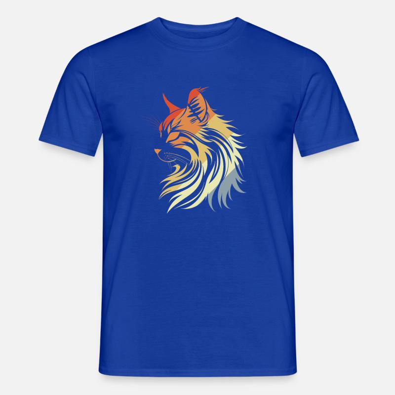 Katze Retro Stil - Männer T-Shirt - Dunkelblau