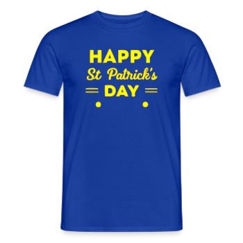 St. Patrick's Day Neon Yellow Happy Day - Men's T-Shirt - majorelle blue - Front - AI Model Male 178 light (178cm)