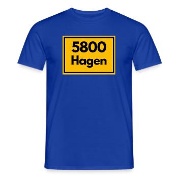 ALTE POSTLEITZAHL PLZ RETRO 5800 HAGEN STOLZ - Männer T-Shirt - Dunkelblau - Vorne - AI Model Male 178 light (178cm)