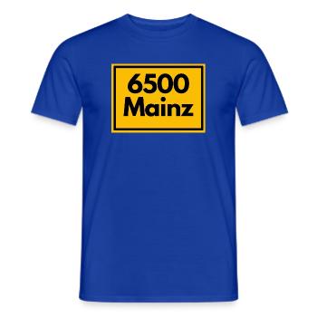 ANCIEN CODE POSTAL RETRO 6500 MAINZ MEEENZ - T-shirt homme - bleu foncé - Devant - AI Model Male 178 light (178cm)