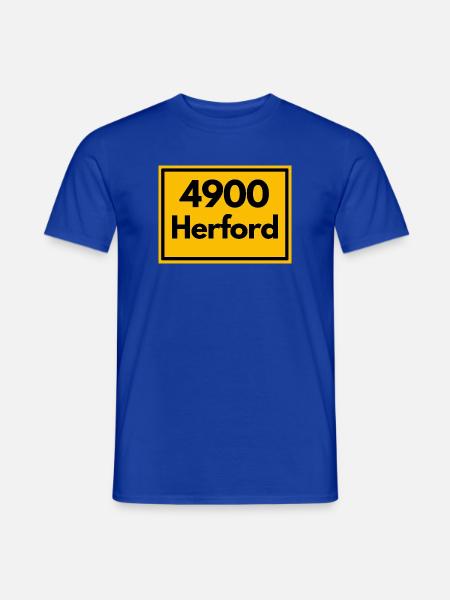 ALTE POSTLEITZAHL PLZ 4900 HERFORD OSTWESTFALEN - Männer T-Shirt - Dunkelblau