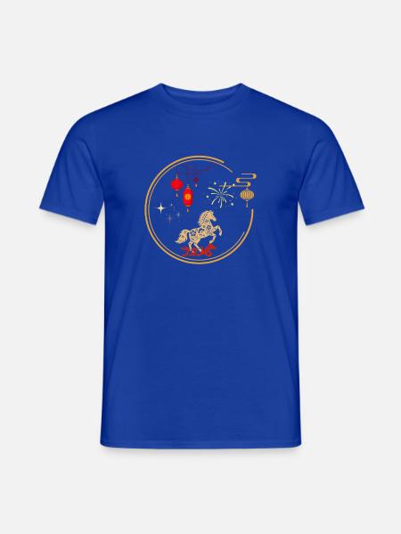 Chinese New Year 2026 – Jahr des Pferdes - Männer T-Shirt - Dunkelblau