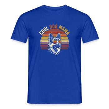 Cool Dog Mama Retro Sonnenuntergangssonnenbrille - Männer T-Shirt - Dunkelblau - Vorne - AI Model Male 178 light (178cm)
