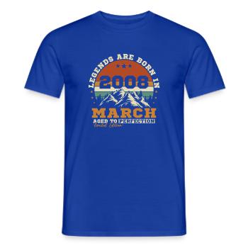 March 2008 Vintage Retro Birthday Gift - Men's T-Shirt - majorelle blue - Front - AI Model Male 178 light (178cm)