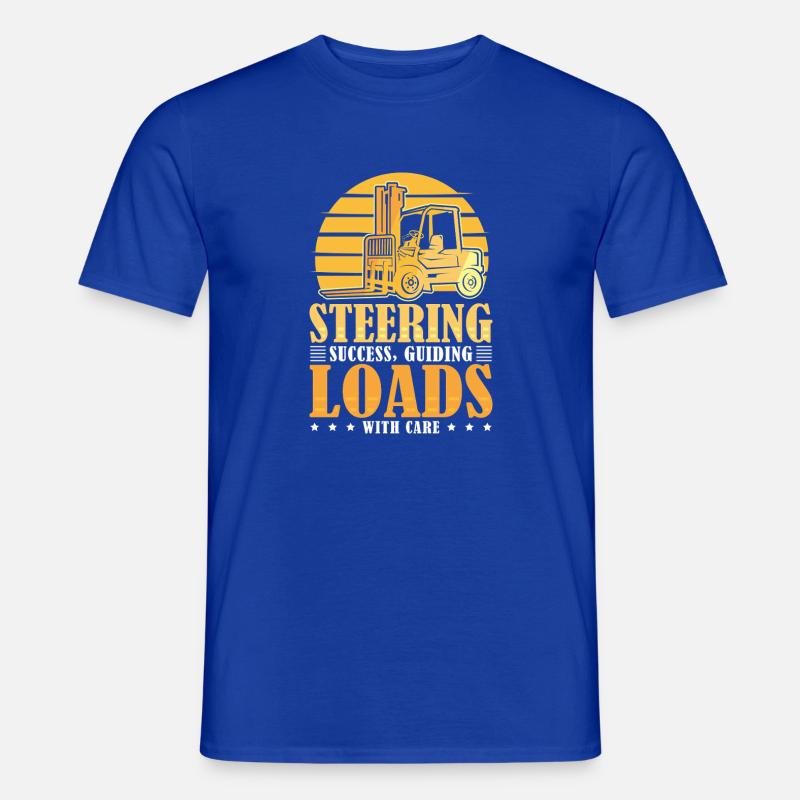 Staplerfahrer Englisch Spruch Stapler - Männer T-Shirt - Dunkelblau