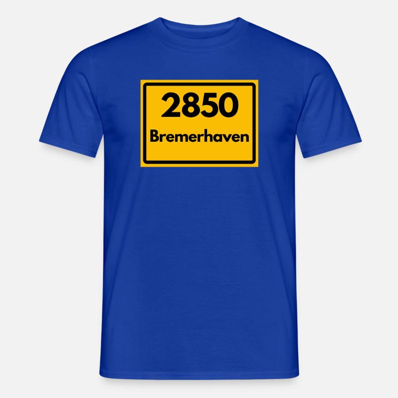 OLD POSTCODE POSTCODE RETRO 2850 BREMERHAVEN - Men's T-Shirt - majorelle blue