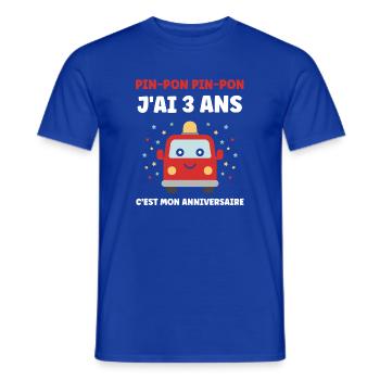 3 Jahre - Männer T-Shirt - Dunkelblau - Vorne - AI Model Male 178 light (178cm)