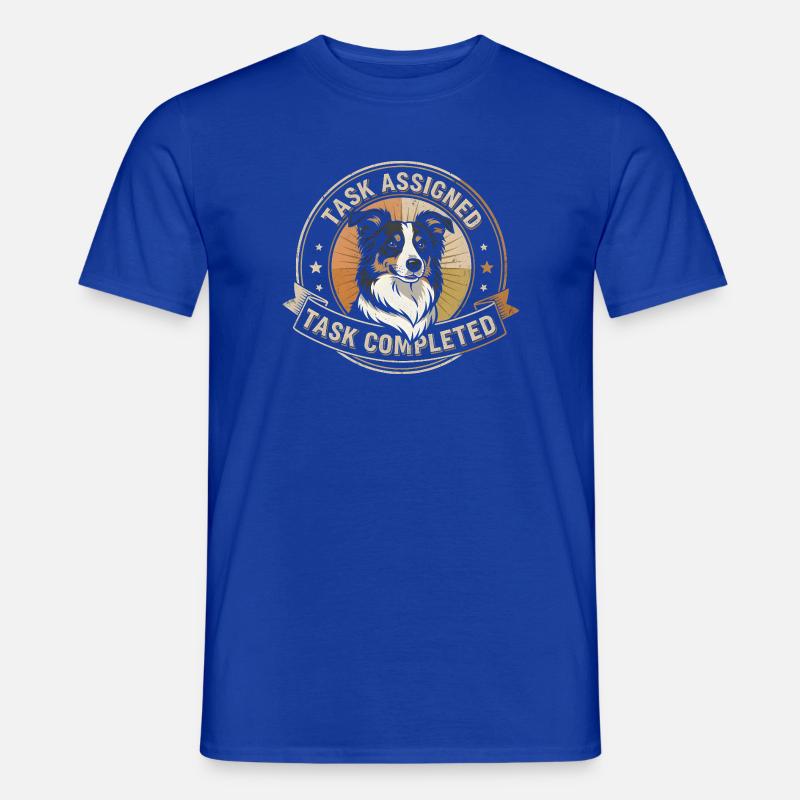 Task completed | Border Collie Badge - Men’s T-shirt - majorelle blue