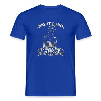Je suis noir et j’en suis fier - T-shirt homme - bleu foncé - Devant - AI Model Male 178 light (178cm)