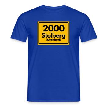 ALTE POSTLEITZAHL PLZ RETRO  2000 STOLBERG  - Männer T-Shirt - Dunkelblau - Vorne - AI Model Male 178 light (178cm)