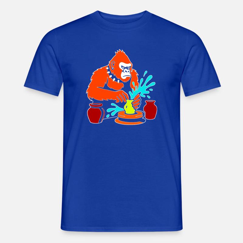 Gorilla Pottery Splash Studio - Männer T-Shirt - Dunkelblau