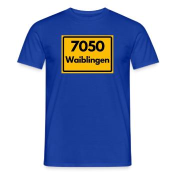 ANCIEN CODE POSTAL RETRO 7050 WAIBLINGEN HEIMAT - T-shirt homme - bleu foncé - Devant - AI Model Male 178 light (178cm)