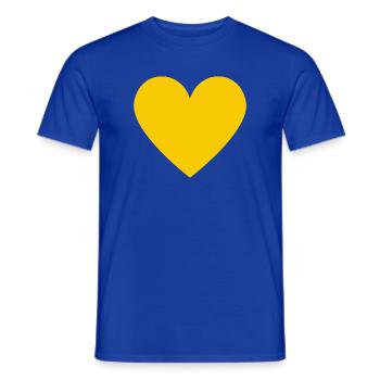 Gelbes Herz- minimalistischer Look - Männer T-Shirt - Dunkelblau - Vorne - AI Model Male 178 light (178cm)