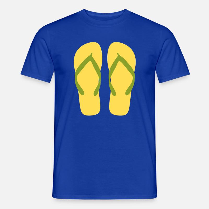 Sonnengelbe Flipflops - Männer T-Shirt - Dunkelblau