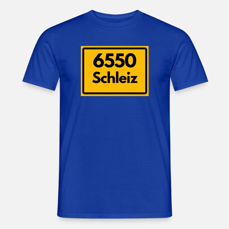 Alte Postleitzahl 6550 Schleiz, Thüringen, PLZ - Männer T-Shirt - Dunkelblau