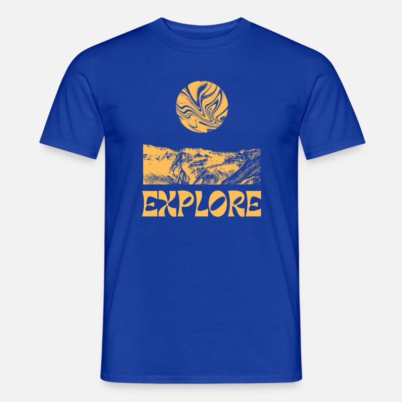 Entdecken Sie die Mountains Sun - Männer T-Shirt - Dunkelblau