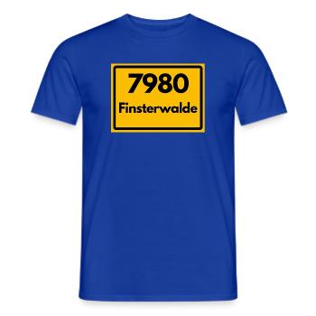 ALTE POSTLEITZAHL PLZ 7980 FINSTERWALDE SACHSEN - Männer T-Shirt - Dunkelblau - Vorne - AI Model Male 178 light (178cm)