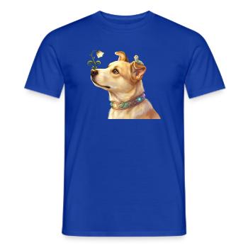 Fairy Dog with Magic Flower and Caterpillar - Men's T-Shirt - majorelle blue - Front - AI Model Male 178 light (178cm)