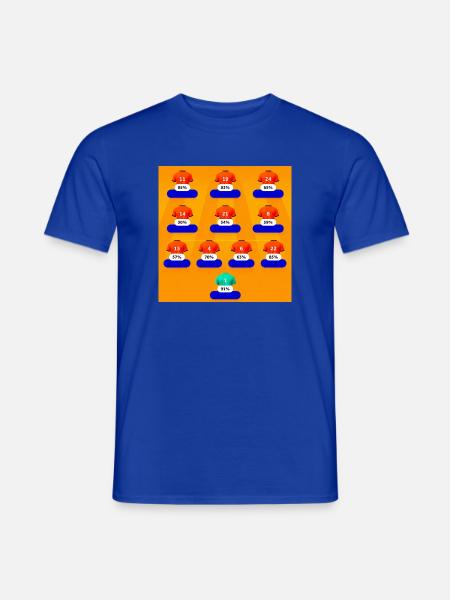 Bunte Zahlenfeld-Shirts - Männer T-Shirt - Dunkelblau