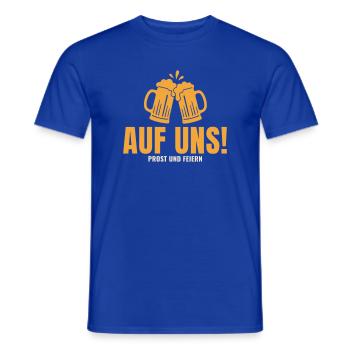 Auf uns Bier Herzschlag Prost Spruch Feiern - Männer T-Shirt - Dunkelblau - Vorne - AI Model Male 178 light (178cm)