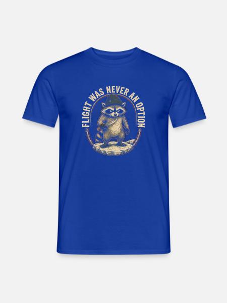 Raccoon Mut: Flucht Nie Option - Männer T-Shirt - Dunkelblau