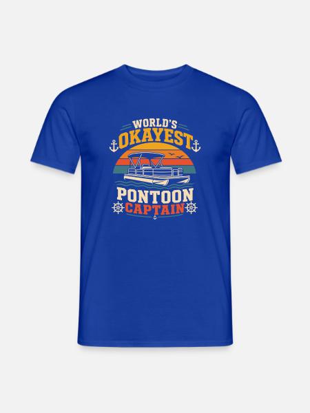 Zitat des besten Pontonkapitäns der Welt beim Bootfahren - Männer T-Shirt - Dunkelblau