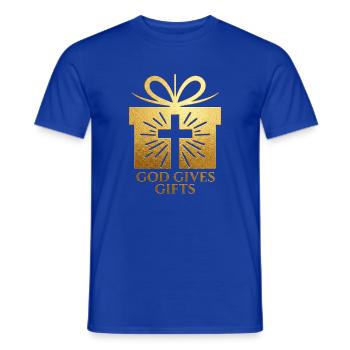 Gott gibt Gaben – Gold - Männer T-Shirt - Dunkelblau - Vorne - AI Model Male 178 light (178cm)