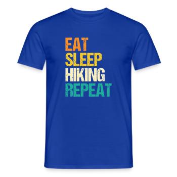 Hiking Mountain Trail Backpacking Outdoors Poaching - Men's T-Shirt - majorelle blue - Front - AI Model Male 178 light (178cm)