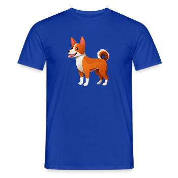 Little Basenji Dog (bande dessinée) - T-shirt homme - bleu foncé - Devant - AI Model Male 178 light (178cm)