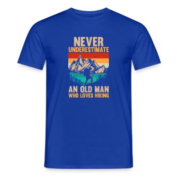 Randonnée sur sentier de montagne Randonnée en plein air Braconnage - T-shirt homme - bleu foncé - Devant - AI Model Male 178 light (178cm)