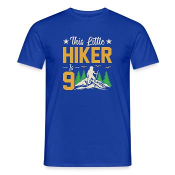 Hiking Kids 9th Birthday Adventure Hiking Kids - Men's T-Shirt - majorelle blue - Front - AI Model Male 178 light (178cm)