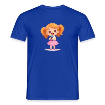 Kleines Mädchen singt mit Mikrofon – Musik Design - Männer T-Shirt - Dunkelblau - Vorne - AI Model Male 178 light (178cm)