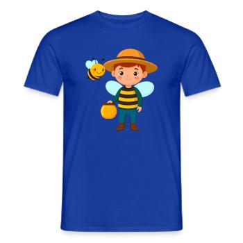 Garçon comique en apiculteur avec abeille et miel – motif - T-shirt homme - bleu foncé - Devant - AI Model Male 178 light (178cm)