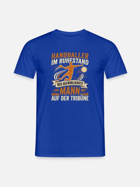 Handballer im Ruhestand: Gefährlichster Mann - Männer T-Shirt - Dunkelblau