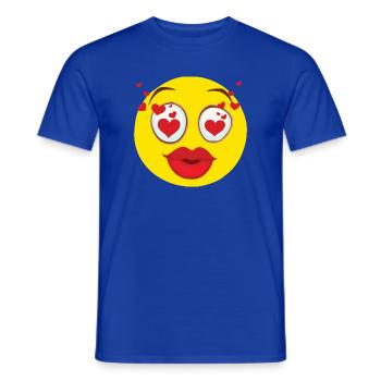 Verliebtes Gesicht Herz Augen Design - Männer T-Shirt - Dunkelblau - Vorne - AI Model Male 178 light (178cm)