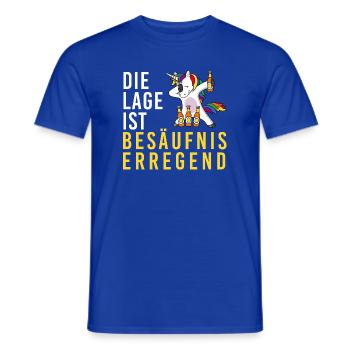 Lage ist besäufniserregend, Einhorn Bierflasche - Männer T-Shirt - Dunkelblau - Vorne - AI Model Male 178 light (178cm)