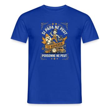 Si Papa Ne Peut Le Réparer Humour Rétro - T-shirt homme - bleu foncé - Devant - AI Model Male 178 light (178cm)