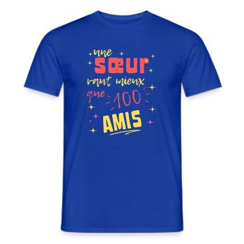 Eine Schwester ist besser als hundert Freunde - Männer T-Shirt - Dunkelblau - Vorne - AI Model Male 178 light (178cm)