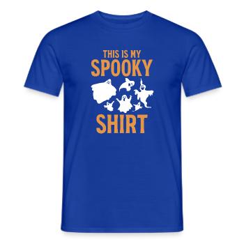Voici mon Spooky Shirt Fantôme drôle d’Halloween - T-shirt homme - bleu foncé - Devant - AI Model Male 178 light (178cm)