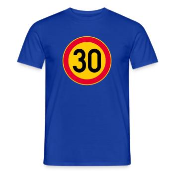 30th Birthday Speed Limit 30 Sign - Men's T-Shirt - majorelle blue - Front - AI Model Male 178 light (178cm)