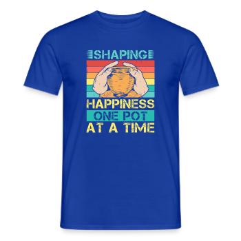 Gifts For Pottery Makers Shaping Happiness Pottery - Men's T-Shirt - majorelle blue - Front - AI Model Male 178 light (178cm)