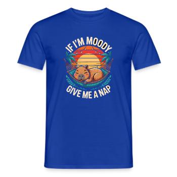 Si je suis lunatique, donne-moi une sieste, drôle de capybara - T-shirt homme - bleu foncé - Devant - AI Model Male 178 light (178cm)