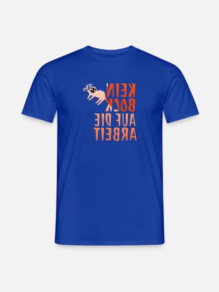 Lustige Spiegelschrift "Kein Bock auf die Arbeit" - Männer T-Shirt - Dunkelblau