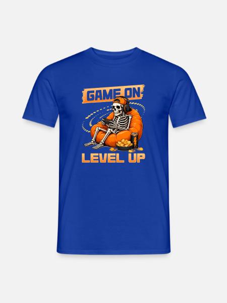 Skeleton Gamer Gaming Halloween - Männer T-Shirt - Dunkelblau