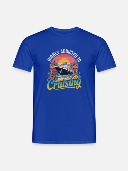 Highly Addicted To Cruising Kreuzfahrt Fan Motiv - Männer T-Shirt - Dunkelblau