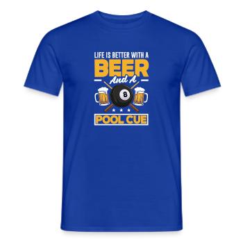 Leben Ist Besser Mit Bier Und Billard Queue - Männer T-Shirt - Dunkelblau - Vorne - AI Model Male 178 light (178cm)